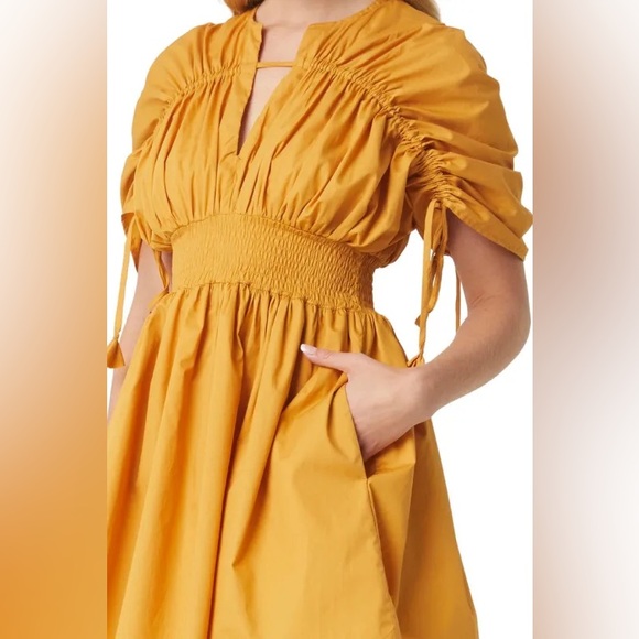 🆕 MISA LOS ANGELES | CAMILA SHIRRED PUFF SLEEVE DRAWSTRING MINI DRESS | SIZE:XS - Picture 6 of 9